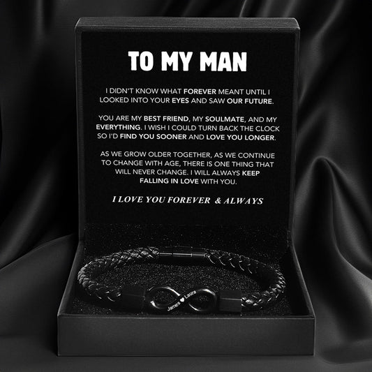 "To My Man" - Infinity Personalized Bracelet